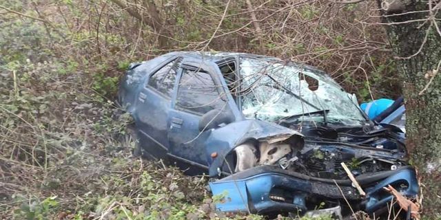 Balıkesir'de ağaca çarpan otomobildeki 2 kişi hayatını kaybetti