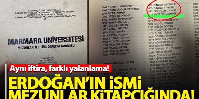 Erdoğan'ın ismi Marmara Üniversitesi mezunlar kitapçığında!