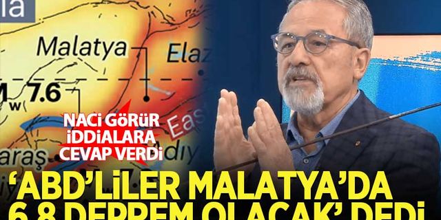ABD'lilerin 'Malatya'da deprem olacak' iddialarına Naci Görür cevap verdi