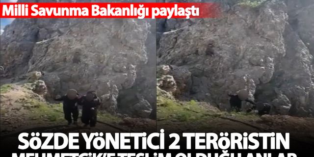 MSB paylaştı!  2 teröristin Mehmetçik'e teslim olduğu anlar