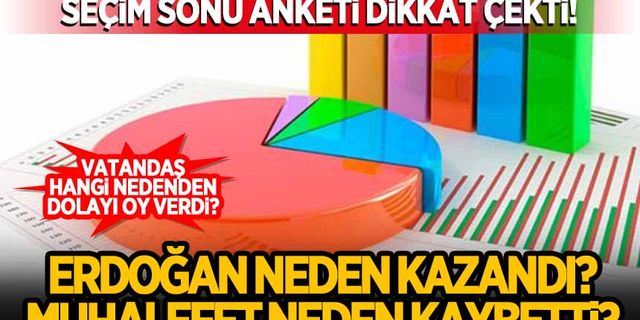 Seçim sonucu anketi dikkat çekti! Vatandaş Başkan Erdoğan'a neden oy verdi? İşte detaylar...