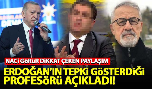 Naci Görür, Erdoğan'ın tepki gösterdiği profesörü açıkladı!