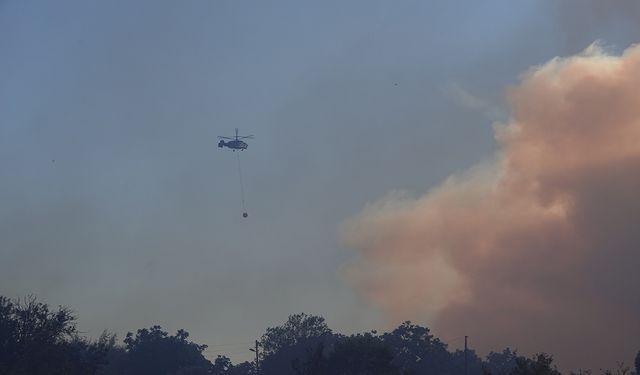 Çanakkale'deki orman yangınına havadan ve karadan müdahale sürüyor