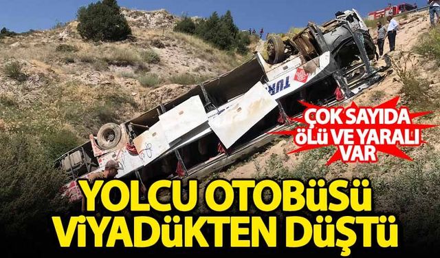 Yolcu otobüsü viyadüğe düştü!