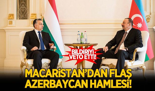 Macaristan'dan, Azerbaycan hamlesi! Bildiriyi veto etti!