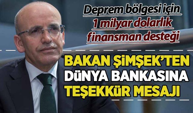 Dünya Bankasından deprem bölgesi için 1 milyar dolarlık finansman desteği