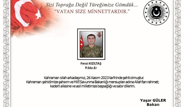 Pençe-Kilit Operasyonu bölgesinde şehit sayısı 3’e yükseldi
