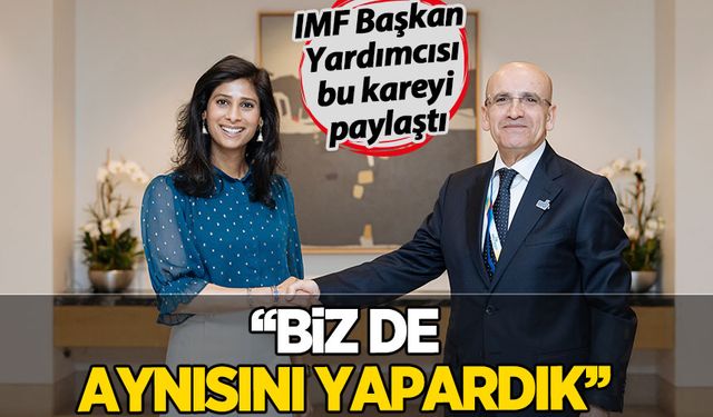IMF Başkan Yardımcısı, Şimşek ile fotoğraf paylaştı