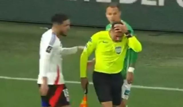 Olaylı derbi, yardımcı hakeme yabancı madde atıldı