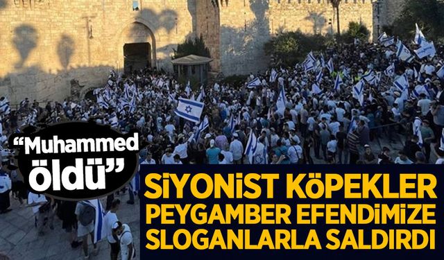 Siyonistler sloganlar attı: "Muhammed öldü! Kızları Bizim!''