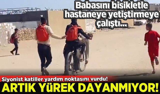 İsrail keskin nişancısı tarafından vurulan babasını hastaneye bisikletle yetiştirmeye çalıştı