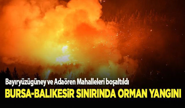 Bursa-Balıkesir sınırında orman yangınına müdahale sürüyor