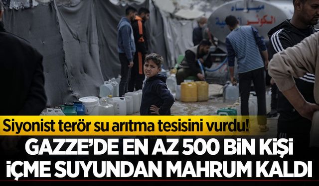 Siyonist İsrail, Gazze'de su arıtma tesisini vurdu: 500 bin kişi içme suyundan mahrum kaldı
