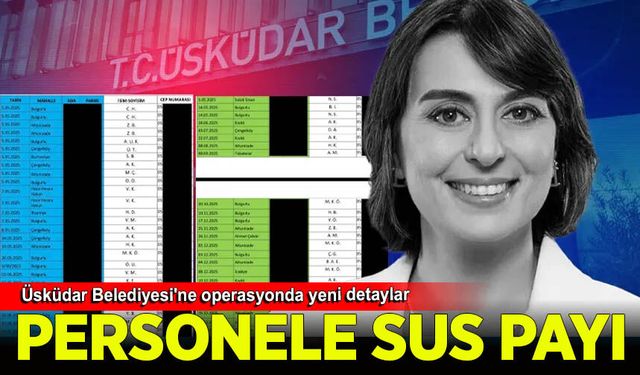 Üsküdar Belediyesi'ne operasyonda yeni detay: Belediye personellerine sus payı