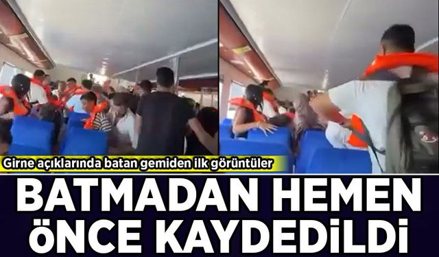 Girne açıklarında batan gemiden ilk görüntüler: Batmadan hemen önce kaydedildi!