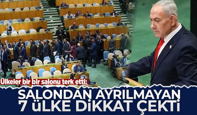 Ülkeler bir bir salonu terk etti: Siyonist Netanyahu konuşurken içeride kalanlar dikkat çekti
