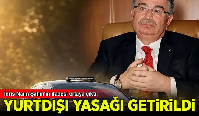 Eski Bakan İdris Naim Şahin'e yurt dışı çıkış yasağı getirildi