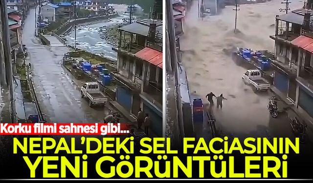 Nepal'deki sel felaketinin yeni görüntüleri izleyenleri korkuttu