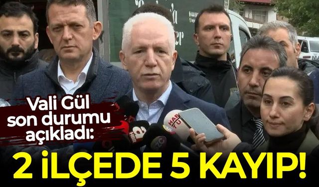 Vali Gül son durumu açıkladı: 2 ilçede 5 kayıp