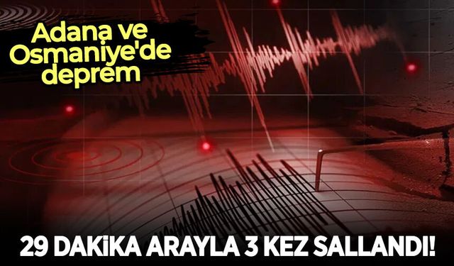 Adana ve Osmaniye'de deprem: 29 dakika arayla 3 kez sallandı