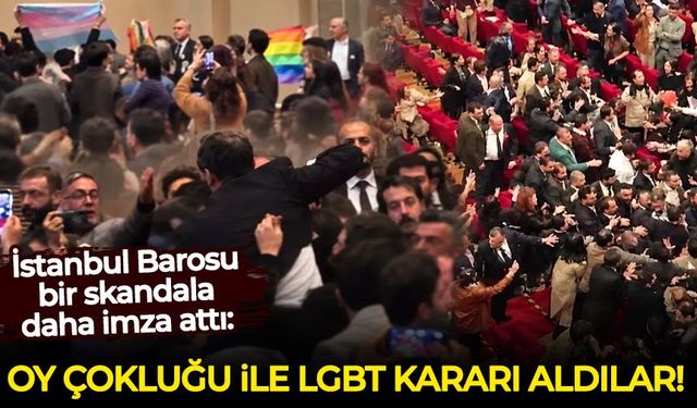 İstanbul Barosu bir skandala daha imza attı: Oy çokluğu ile 'LGBT' kararı aldılar