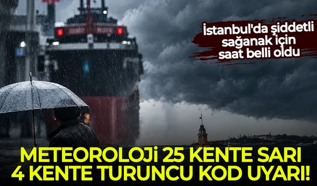 Meteoroloji 25 kente sarı, 4 kente turuncu kod verdi!