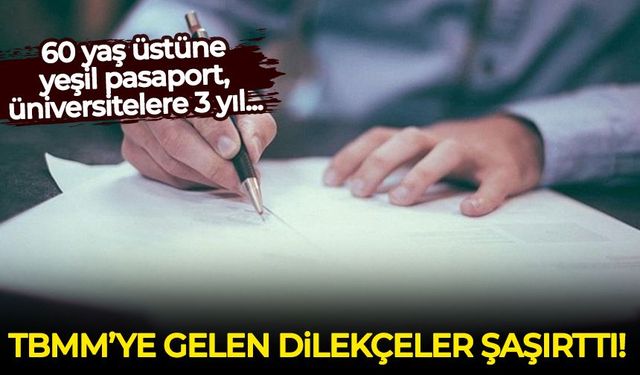 TBMM’ye gelen dilekçeler şaşırttı: 60 yaş üstüne yeşil pasaport, üniversitelere 3 yıl...