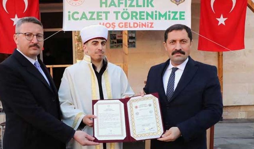 Amasya'da hafız olan cezaevi hükümlüsü için tören düzenlendi