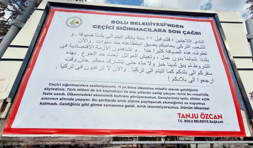 Tanju Özcan'ın ırkçı afişi savcılık tarafından kaldırıldı