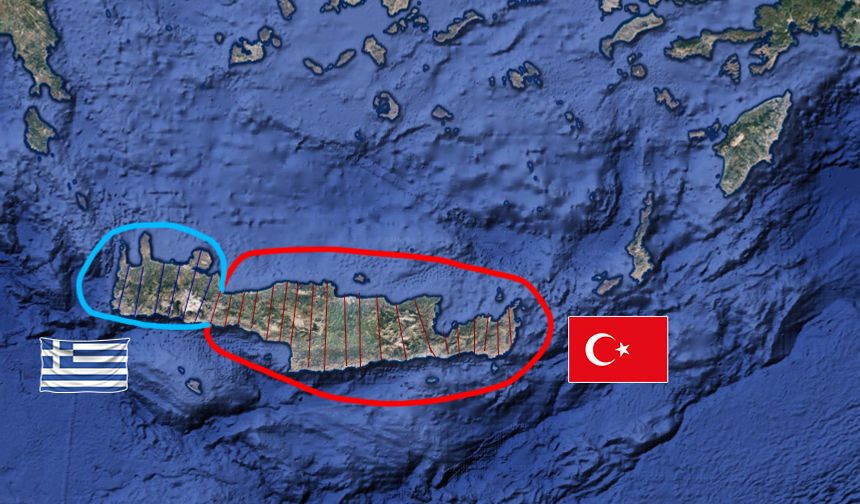 'Girit Adası'nın 4'te 3'ü Türkiye Cumhuriyeti'ne aittir'