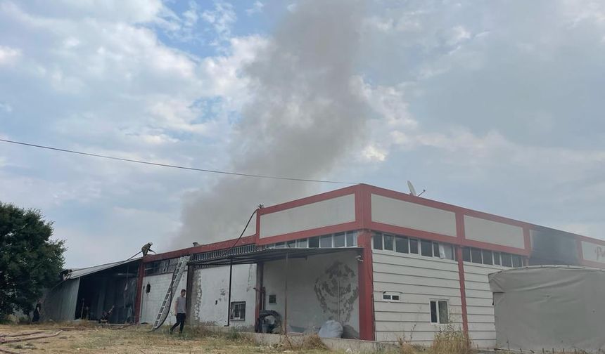Uşak’ta tekstil fabrikasında yangın çıktı