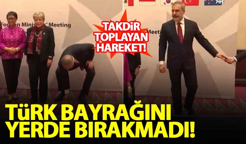 Hakan Fidan, Türk bayrağını yerde bırakmadı