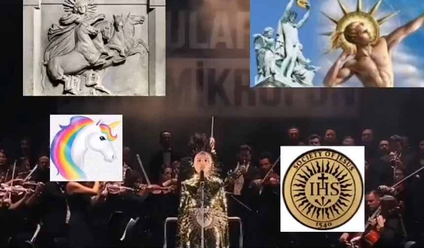Tesadüf mü?, tasarım mı? Gülşen'in İstiklal Marşı'nı okurken giydiği kostümde pagan semboller...
