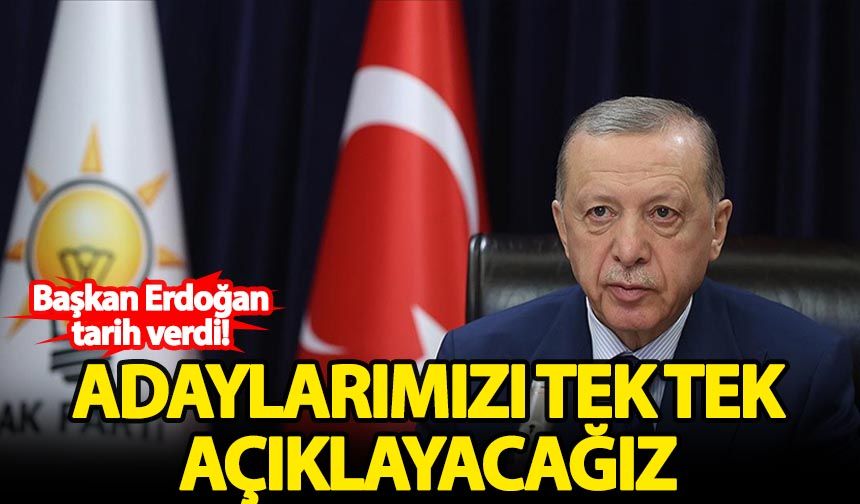 Başkan Erdoğan tarih verdi: Adaylarımızı tek tek açıklayacağız