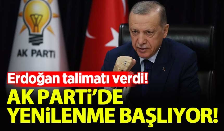 Erdoğan talimatı verdi! AK Parti'de yenilenme başlıyor...