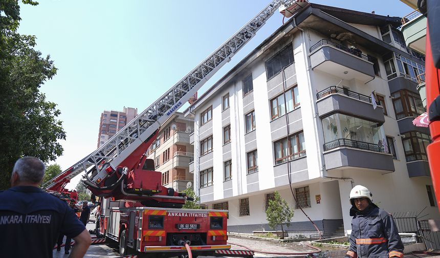 Ankara'da bir binada çıkan yangında mahsur kalan çocuğu itfaiye kurtardı