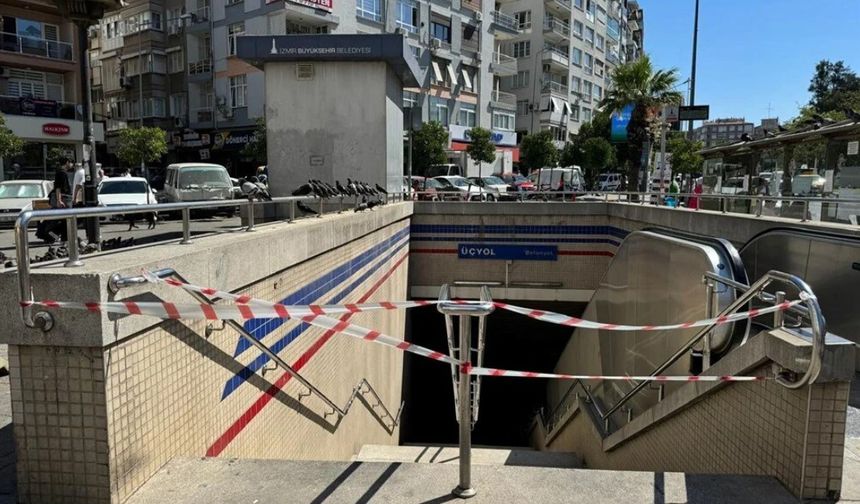 İzmir metrosunda yürüyen merdiven çöktü: Yaralılar var