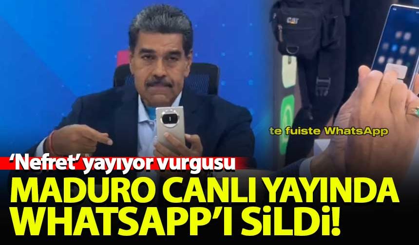 Maduro canlı yayında telefonundan Whatsapp'ı sildi