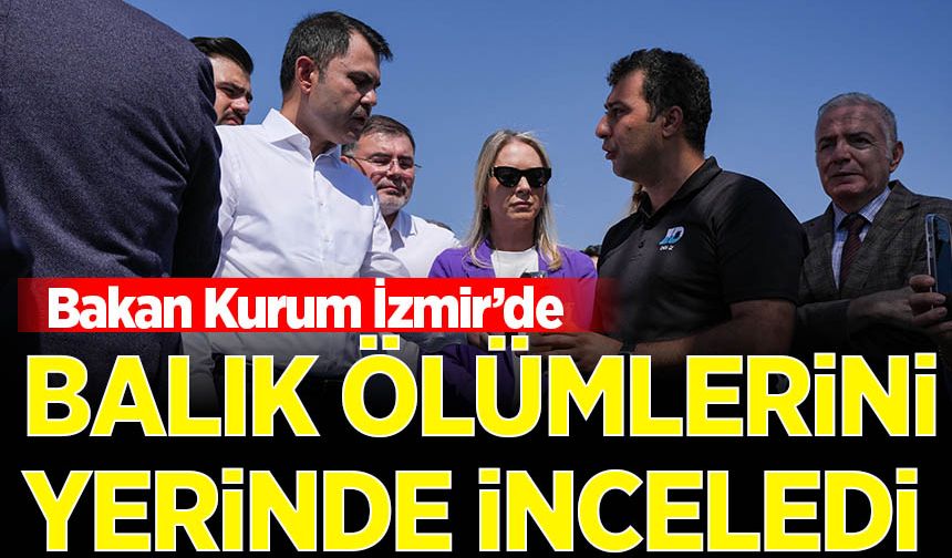 Bakan Kurum, balık ölümlerinin yaşandığı İzmir Körfezi'nde inceleme yaptı