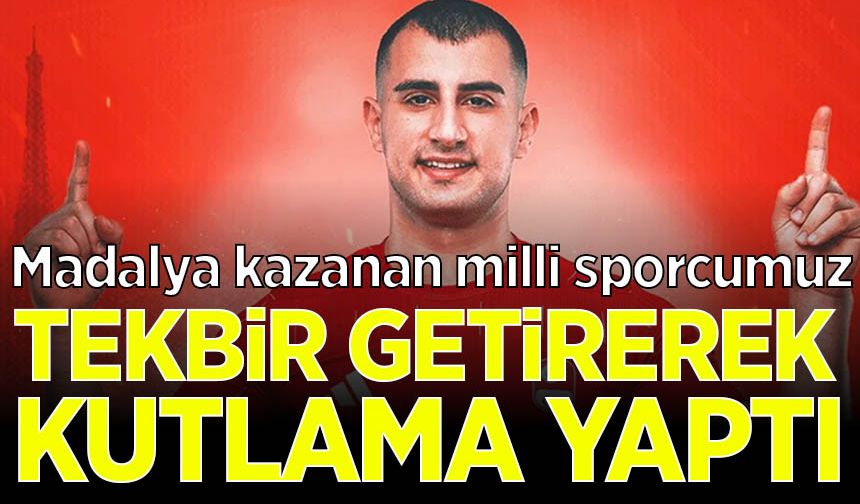 Madalya kazanan milli sporcu zaferini tekbir getirerek kutladı