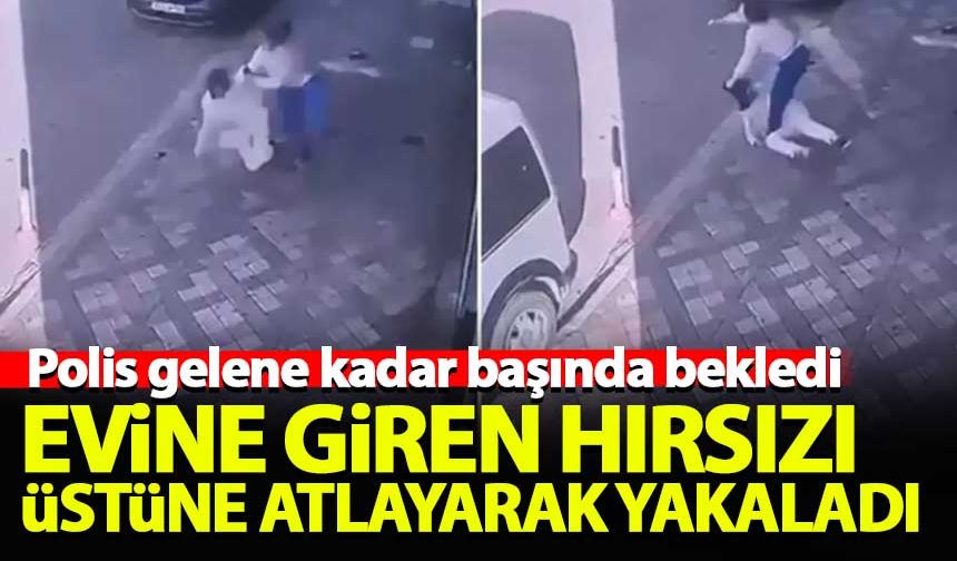 Bağcılar'da bir kadın evine giren hırsızı üzerine atlayıp yakaladı