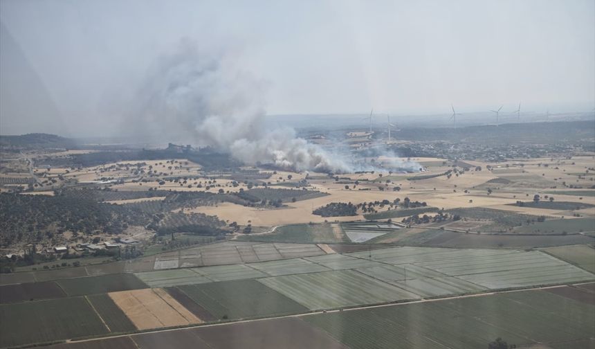 Çanakkale'de tarım arazisinde çıkan yangın kontrol altına alındı