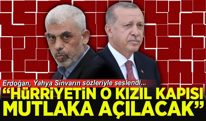 Erdoğan Yahya Sinvar'ın sözleriyle konuştu: 'Hürriyetin kızıl bir kapısı vardır...'