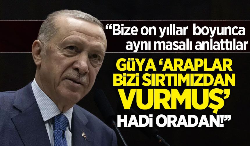 Erdoğan: Neymiş efendim, 'Araplar bizi sırtımızdan vurmuş'; hadi oradan!