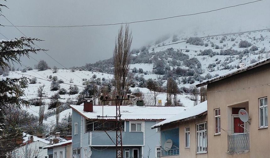Tokat'ın Başçiftlik ilçesinde kar yağışı etkili oldu