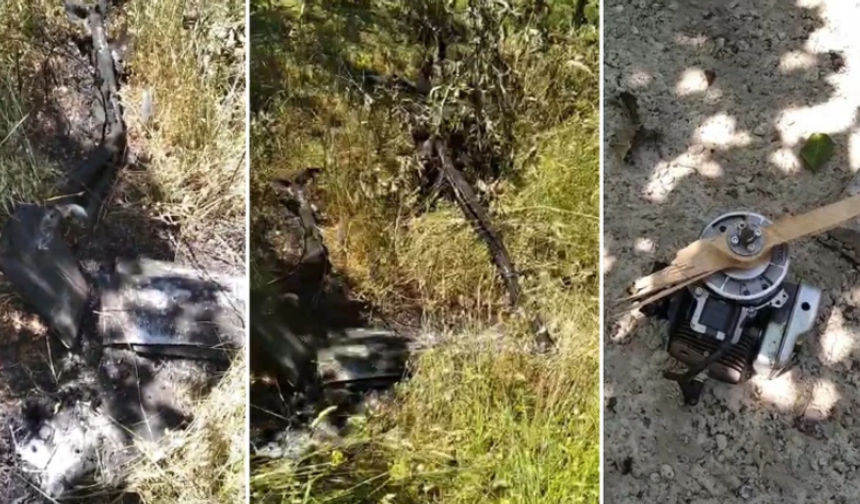 Kastamonu'nda evin bahçesine düşen İHA alev aldı