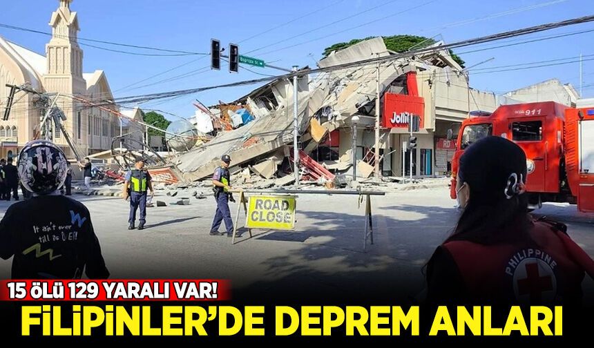 Filipinler'de 7,8'lik deprem anları!
