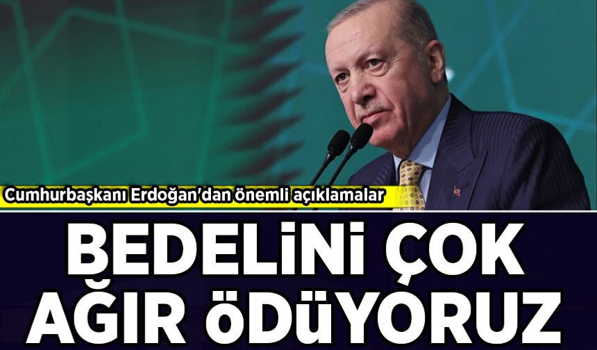 Cumhurbaşkanı Erdoğan'dan önemli açıklamalar: Bedelini çok ağır ödüyoruz!