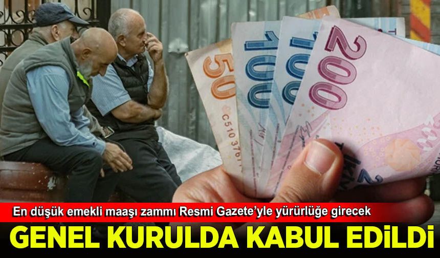 En düşük emekli maaşı düzenlemesi Meclis Genel Kurulu'nda kabul edildi