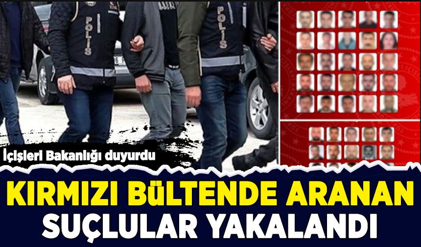 İçişleri Bakanlığı duyurdu: Uluslararası ve ulusal düzeyde aranan 54 suçlu yakalandı